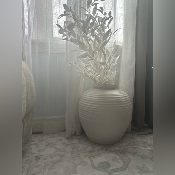 Large White Vase Farmhouse Winter Decor